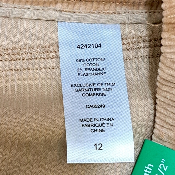 S.C. & Co Corduroy Skirt Womens Size 12 Pull On Cord Mini Skirt Tan Brown NWT - Picture 8 of 13